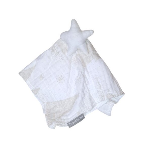 Crate & Barrel Kids Christmas Star Tree Lovey Security Blanket 15" X 15" - Picture 1 of 4